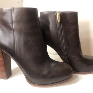 Vince Camuto Brown Leather Ankle Boots